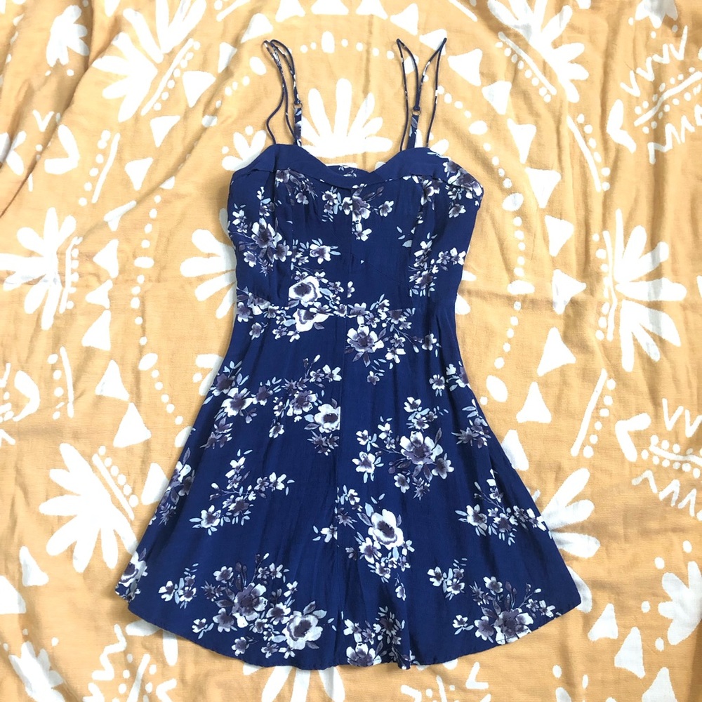 Floral Navy Blue Dress